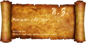 Margan Zádor névjegykártya